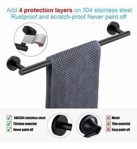 Set De 5 Accesorios Para Baño Negro Mate Tocten -831p7jfb 1