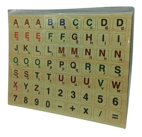 Abecedario + Numeros Magnetico Simil Madera Grande 4x4 Cm 1