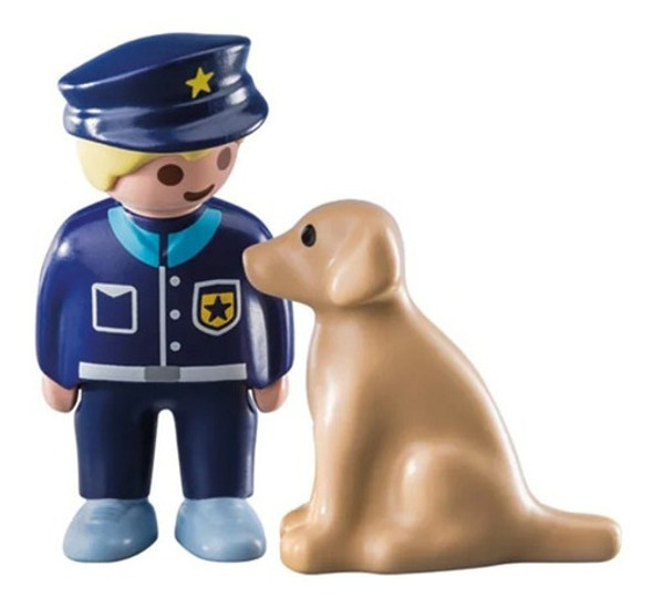 Playmobil 123 Policia Figura Con Perro Mascota 70408 Ed 1