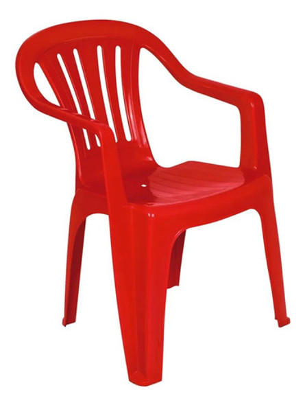 Kit 4 Cadeiras Vermelha Em Plástico Suporta Até 182 Kg Mor 1
