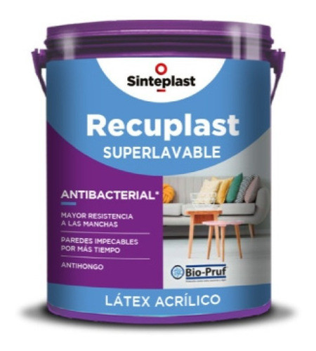 Recuplast Interior Satinado Bio Pruf 10lts Antibacterial 0
