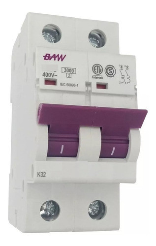 Llave Termica Bipolar 15amp 2x15 Baw Iram 0