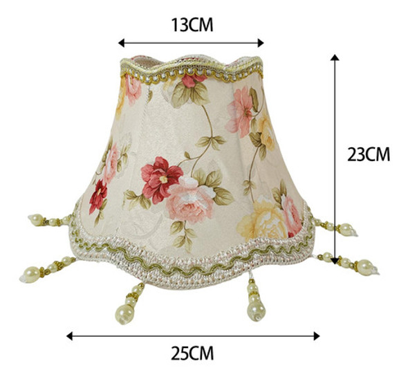 Abajur De Tecido Base E27 Abajur Estilo Europeu Com Franjas 1