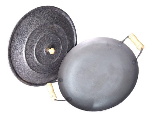 Tacho Disco Arado Redondo 41cm Com Alças Em Madeira E Tampa 0