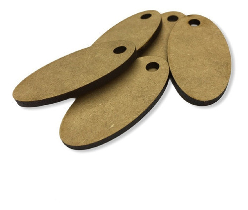 Óvalos Mdf 5x2,5cm Con Agujero Adornos Llaveros 100 Unidades 0