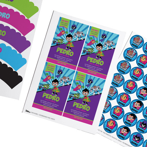 Kit Imprimible Jóvenes Titanes Editable Teen Titans 0