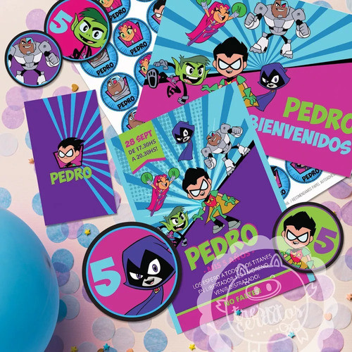 Kit Imprimible Jóvenes Titanes Editable Teen Titans 1
