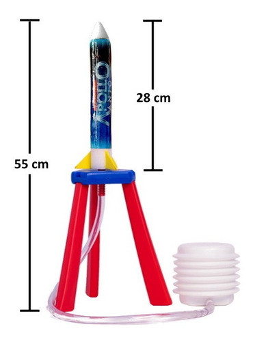 Lançador Foguete De Brinquedo Apollo 28cm Sobe Até 15 Metros 1