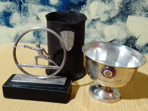 Lote Antiguos Trofeos Metal Colección Decoración 0