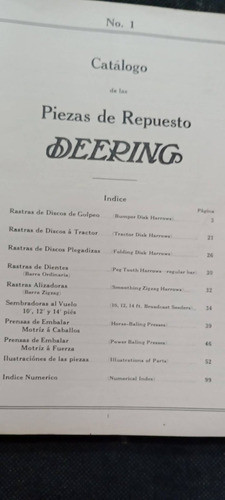 Catalogo Deering Sembradora Al Vuelo 10 12 14 Pies Original 1