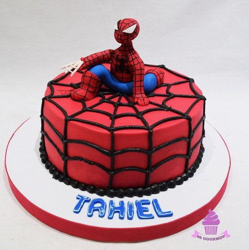 Torta Spiderman Telaraña Hombre Araña Muñeco Comestible 0
