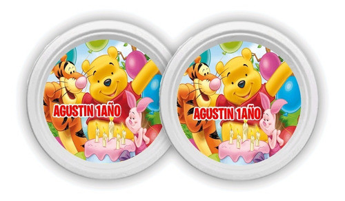 Winnie Pooh Platos Pack X10 Personalizados 21cm 0