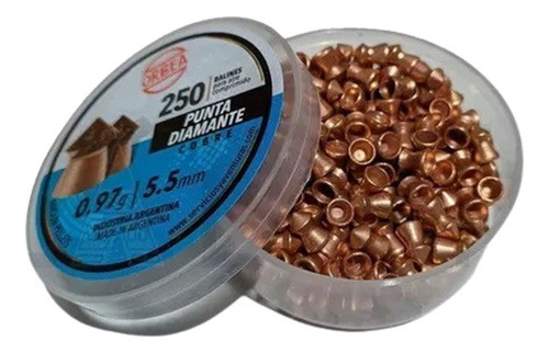 Chumbos Orbea 5,5mm X 250 Un Punta Diamente Cobre Caza Tiro 1
