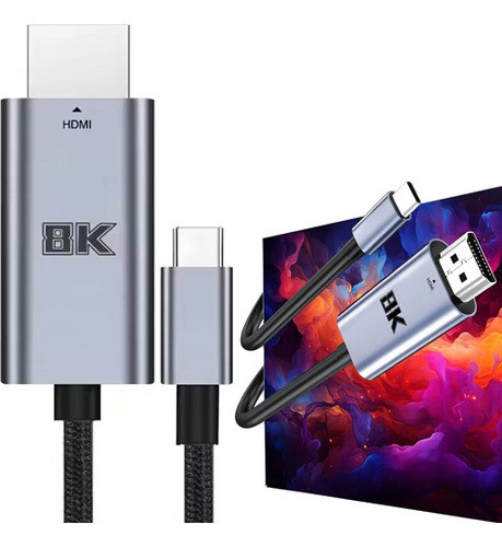 Cable Adaptador Usb-c A Hdmi Usbc Tipo C 3.1 Mac S8 S9 S10 0