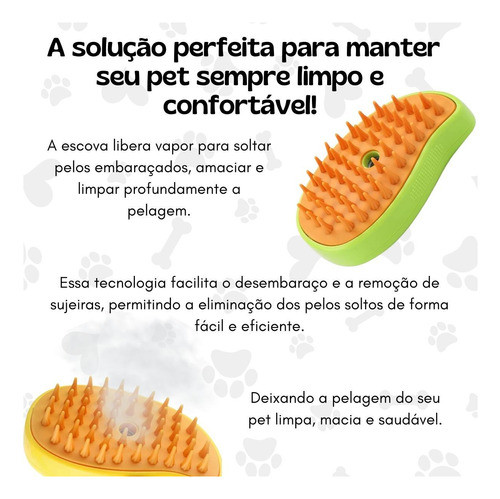 Escova Banho Com Vapor Água Limpeza Animais Massageadora 1