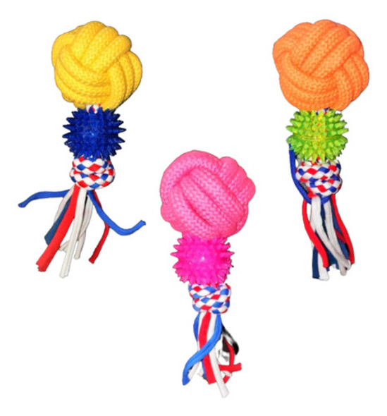 Juguete Pelota Mordillo Soga Dental Perro Cachorro 15 Cm 0 Juguete Pelota Mordillo Soga Dental Perro Cachorro 15 Cm 0