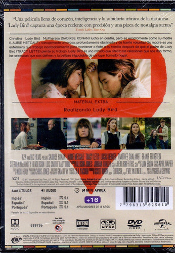 Lady Bird - Dvd Nuevo Original Cerrado - Mcbmi 1
