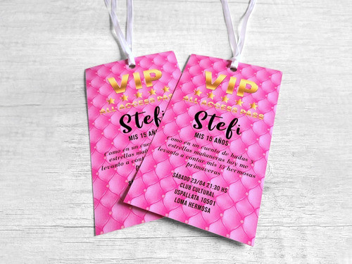 100 Invitaciones Pase Vip 15 Años Boda Cumpleaños 1