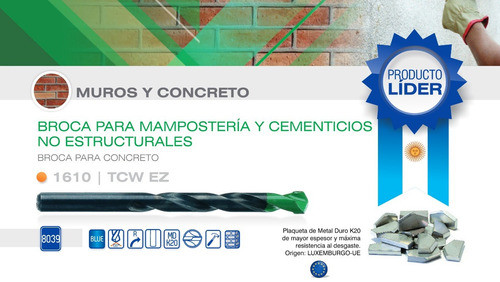 Mecha Broca Widia Muro Tabique 5mm Corta Marca Ezeta 1