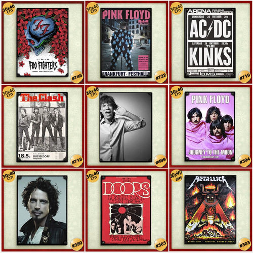 Pack De 3 Posters Rock Ac/dc Guns N' Roses Pink Floyd Stones 1