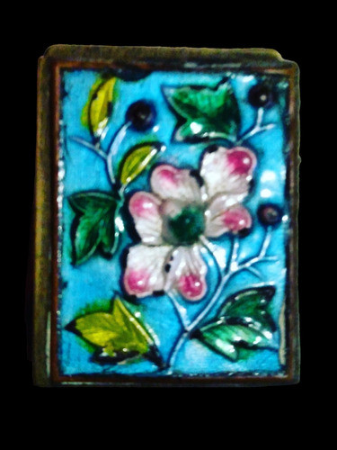 Cajita Alhajero Pastillero Cloissone Flores Antiguo 0