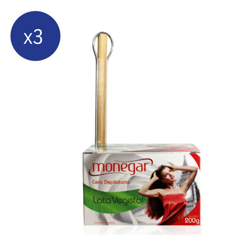 Pack Cera Depilatoria En Lata Monegar Vegetal  200 Gr 0