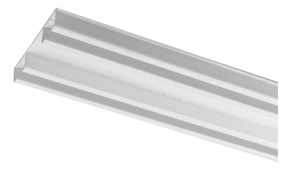 Trilho Alumínio Suíço Max Duplo Cortina Branco 1,5m 0