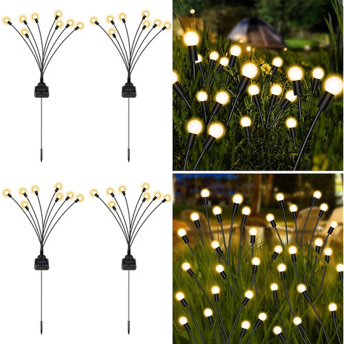 ~? Yoeen 4 Pack Solar Garden Lights, New Upgraded 8 Led Fire 0