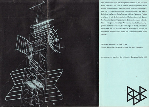 Arte 1957 Triptico Diseño Grafico Hans Hartmann Suiza 1