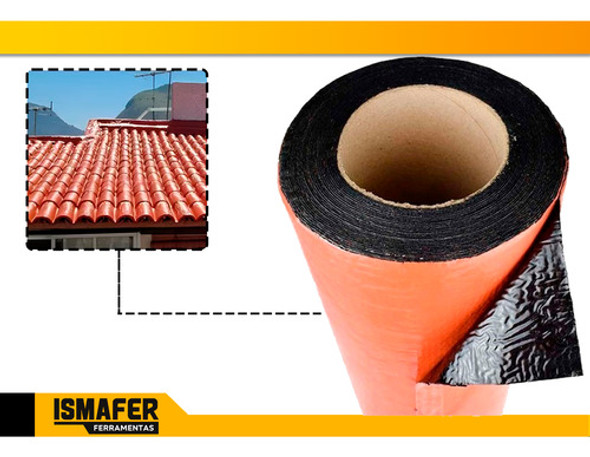 Kit 4 Manta Asfáltica Auto Adesiva Terracota 90cm X 10m 1
