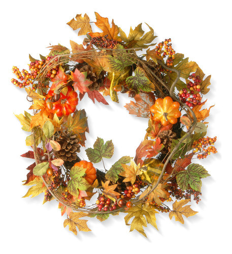 Empresa Nacional De Arbol 24 in. Corona De Arce Con Calabaza 0