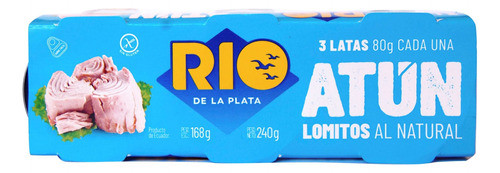 Atún Lomito Al Natural Río De La Plata 240 Grs Pack X3. 0