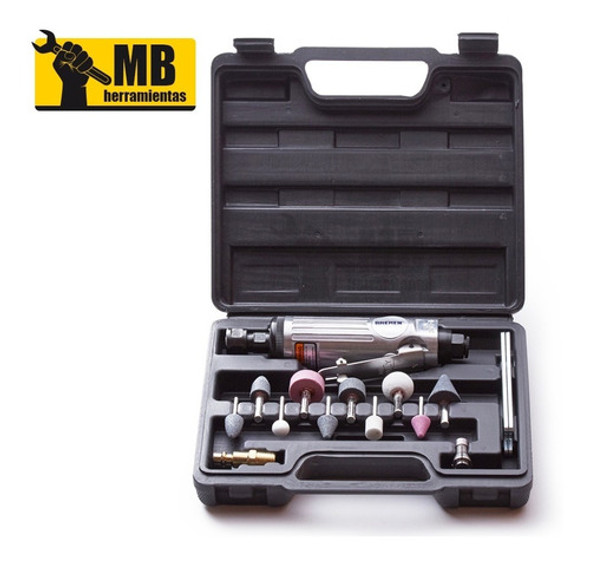 Minitorno Amoladora Recta Neumático Con Accesorios Bremen Br 1