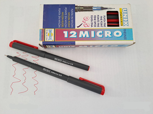 Pack X12 Marcadores Microfibra Unix Line 0,5 Punta Fina 0
