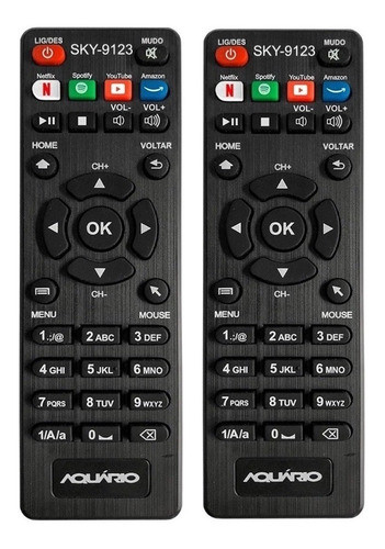 2 Unidades Controle Compativel Aquario Smart Stv2000 4k Novo 0