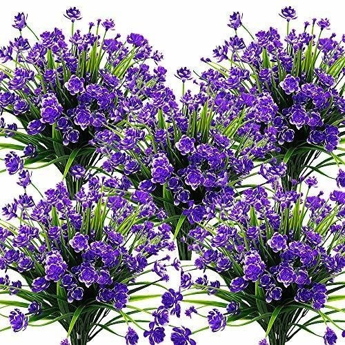Flores Artificiales Para Exterior 10 Paquetes  Color Azul 0