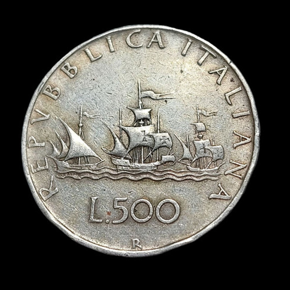 Moneda Italia Moneda 500 Liras Plata Año 1960 Km# 98 - 354 1 Moneda Italia Moneda 500 Liras Plata Año 1960 Km# 98 - 354 1