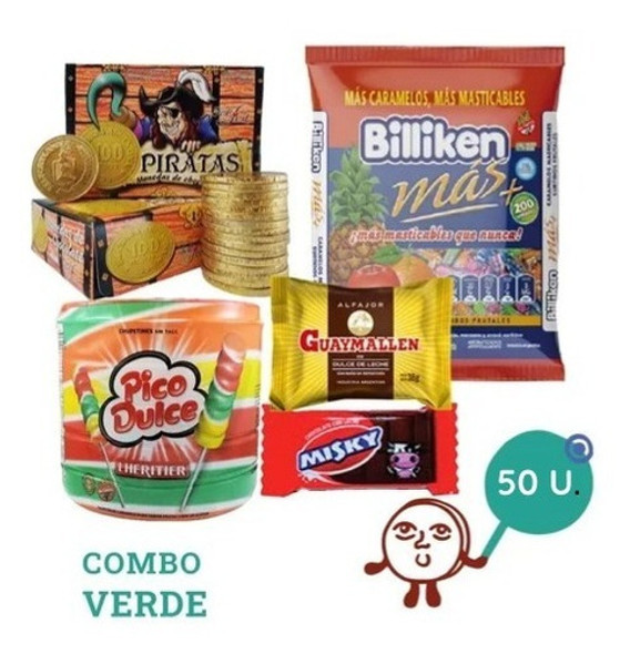 Golosinas Para Cumpleaños - Combo Verde 50 Chicos - Delipop 1
