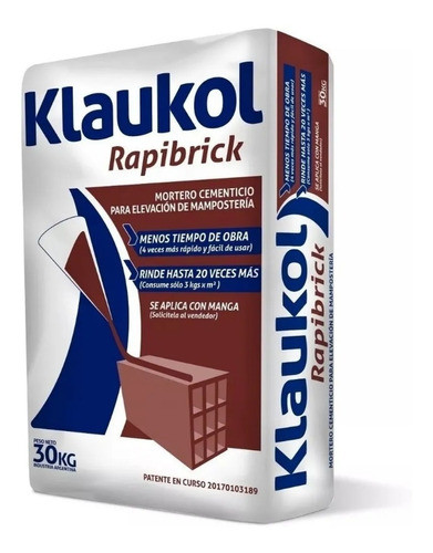 Klaukol Rapibrick Pegamento Para Ladrillos X 30kg 3kg/m 0