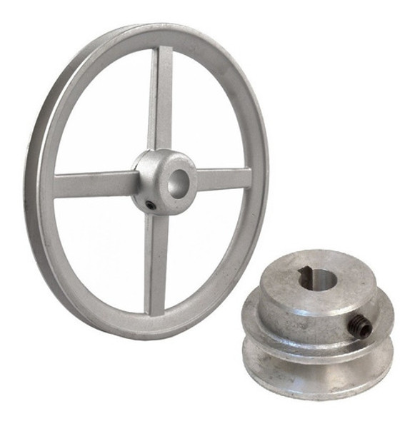 Polea En Aluminio Para Hormigoneras Trompo X2 - 260mm Y 60mm 0