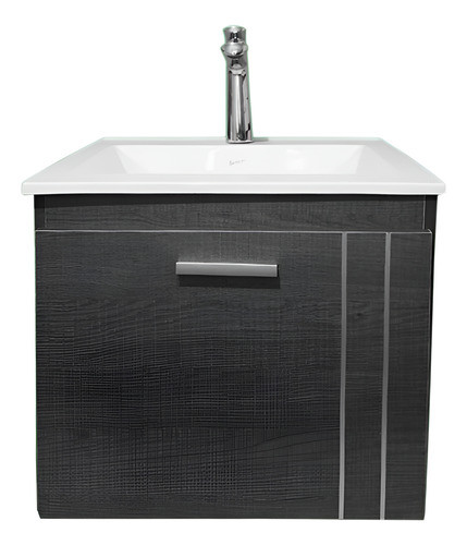 Mueble De Baño + Espejo Epuyen Marron 60cm  - Marmoreo 0