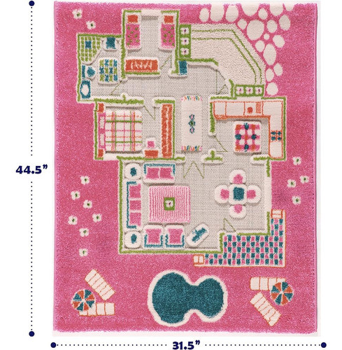 Playhouse Pink By Ivi 3d Play Rugs, 31.5x44.5 Pulgadas 1