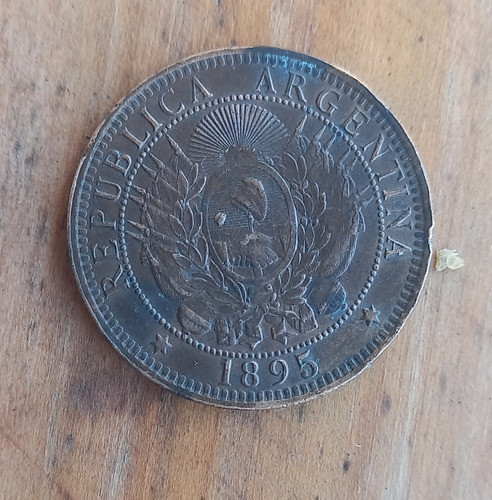 B-argentina Moneda Nacional 2 Centavos Patacon 1895 Cobre 0