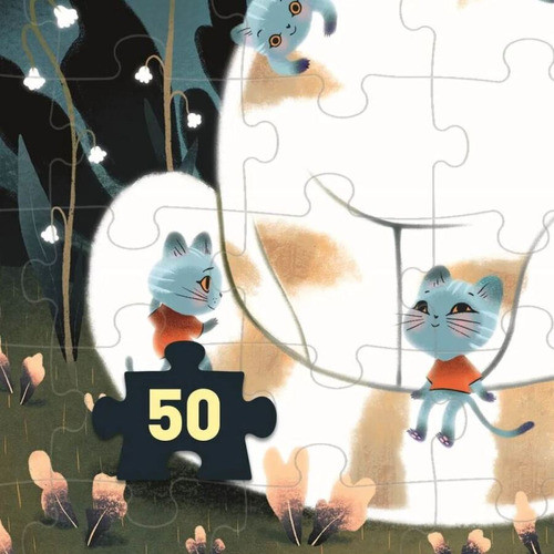 Puzzle Fosforescente De Gato Djeco 50 Piezas +5 Años 1