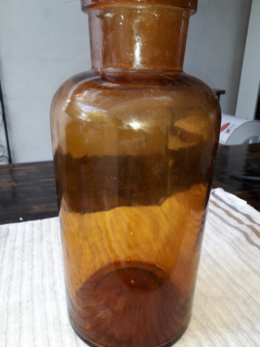 Frasco Grande 31 Cm De Vidrio Ambar 0