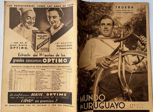 Mundo Uruguayo N°1094, Cicilsmo Sudamericano Trueba 1940 0