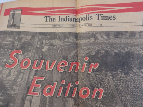 1964 Diario 500 Millas Indianapollis Antiguo Carrera Auto 1