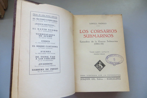 Los Corsarios Submarinos Lowell Thomas Joaquín Gil 1931 1