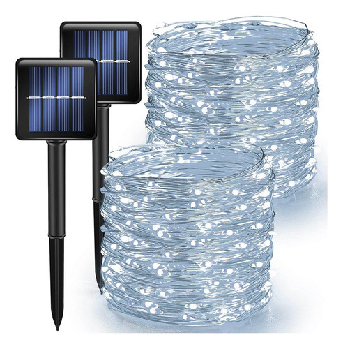 Guirnalda De Luces Solares Blancas Para Exteriores, 39.4 Pie 0