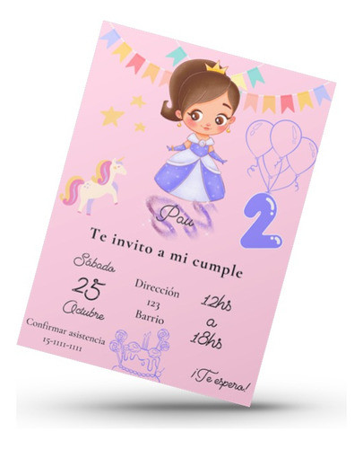 4 Plantillas Canva De Invitaciones De Cumpleaños Princesas 1